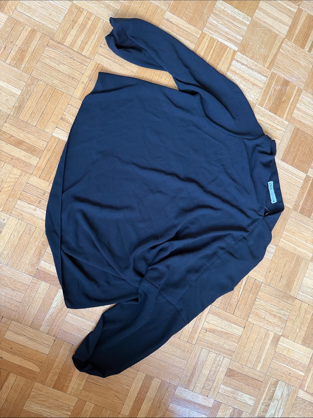 Zara Black Women's Top with Subtle Texture